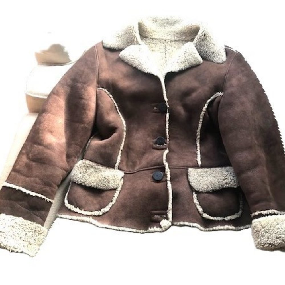 Women’s Brown Sherpa-Lined Shearling Jacket